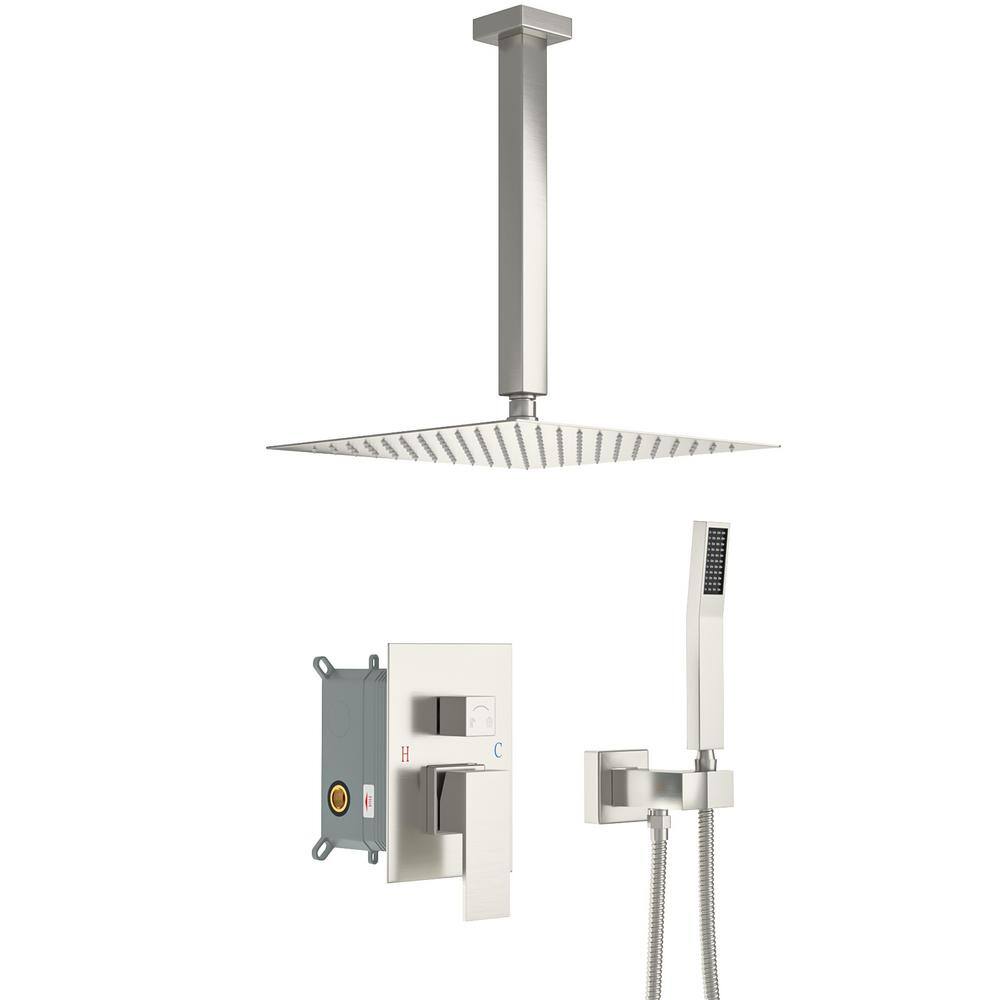 2-Spray Patterns with 1.8 GPM 10 in. in Ceiling Mount Dual Shower Heads in Brushed Nickel price history on PriceWatchPro