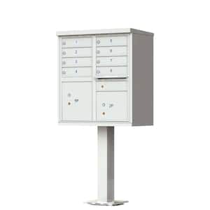 8-Mailboxes 2-Parcel Lockers 1-Outgoing Mail Compartment Pedestal Mount Cluster Box Unit