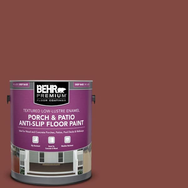 BEHR PREMIUM 1 gal. #S140-7 Deco Red Textured Low-Lustre Enamel Interior/Exterior Porch and Patio Anti-Slip Floor Paint