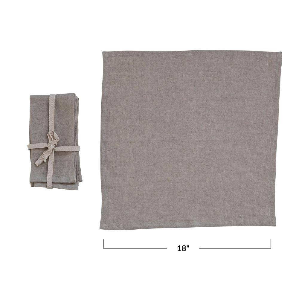 Natural Stonewashed Linen Dinner Napkins Set of Four