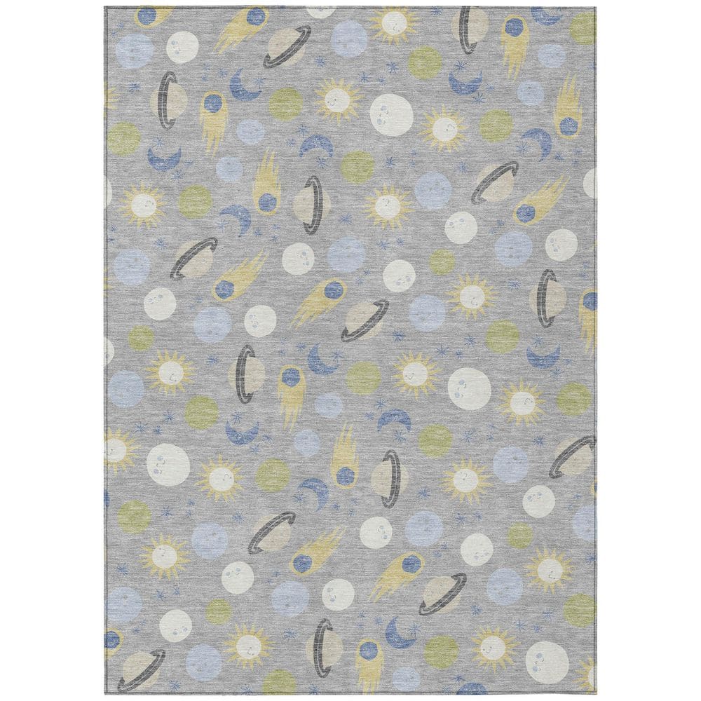 Chantille Machine Washable Indoor/Outdoor Abstract ACN2581 Silver 3 ft. x 5 ft. Area Rug price history on PriceWatchPro