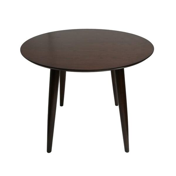 Noble House Wynonna Mid-Century Modern Round Walnut Faux Wood Dining Table