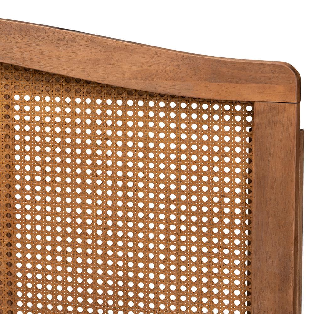 Marieke Ash Walnut Wood and Rattan Queen Headboard