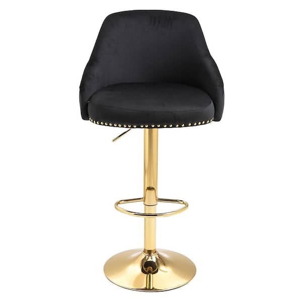 Unbranded 44.9 in. Black Bar Stools with Back and Footrest Counter Height Dining Chairs
