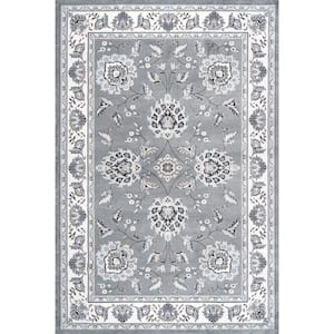 Cherie French Cottage Gray/Cream 8 ft. x 10 ft. Area Rug