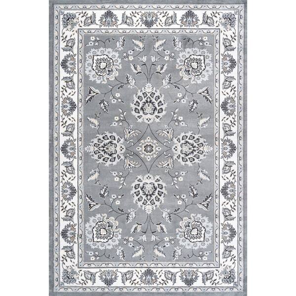 Cherie French Cottage Gray/Cream 4 ft. x 6 ft. Area Rug
