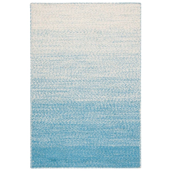 Natural Fiber 4 ft. x 6 ft. Natural/Light Blue Ombre Area Rug