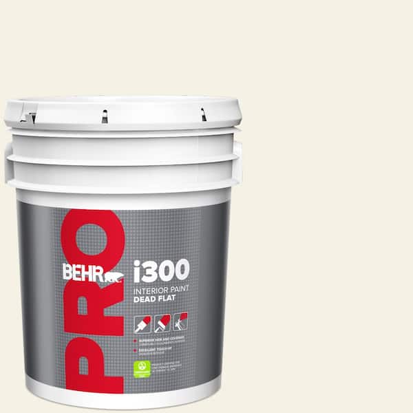 BEHR PRO 5 gal. #ECC-16-2 Bright Moon Dead Flat Interior Paint