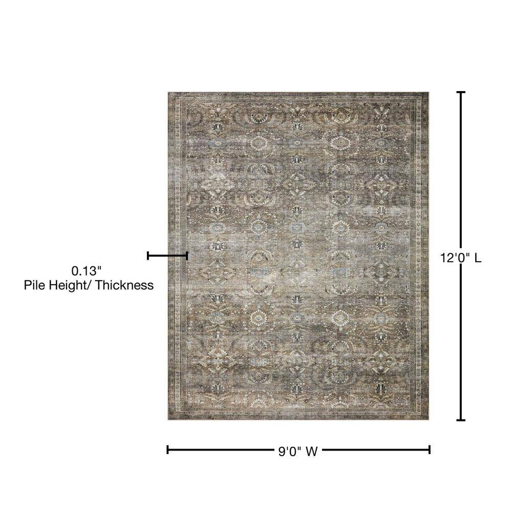 Layla Antique Moss Rectangular 9' x 12' Synthetic Area Rug