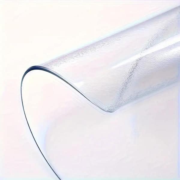 48 in. x 24 in. Clear PVC Table Protector Cover, Nature 1. 5mm Thick-Rectangle Easy-Clean Plastic Tablecloth