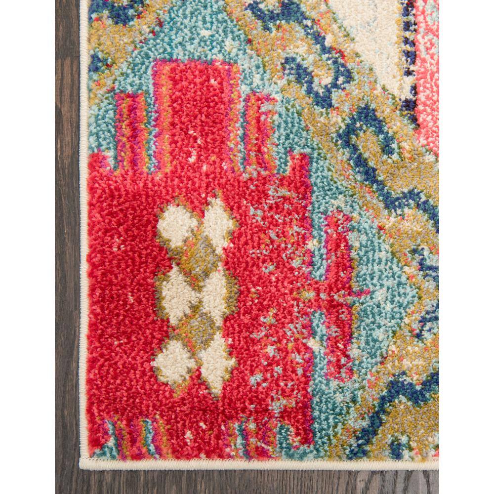 Colorful Multi-Pattern Low Pile Rectangular Area Rug