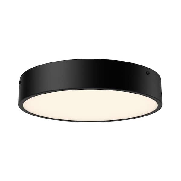 Adelaide 11 in. 1-Light 24-Watt Matte Black Integrated LED Flush Mount