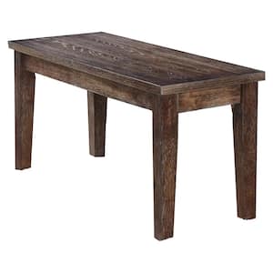 Mindy Antique Natural Oak Dining Bench 40 in. D x 18 in. H