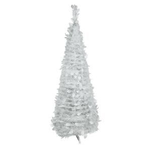 4 ft. White Tinsel Pop-Up Artificial Christmas Tree Unlit