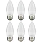 60-Watt Equivalent B11 ENERGY STAR and Dimmable Frosted Torpedo Tip Candelabra LED Light Bulb in Warm White (6-Pack)