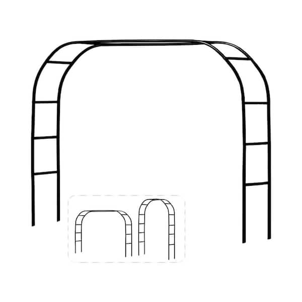 Justincity Metal Garden Pergola Arbor 7.5ft.W x6.4ft.H or 4.6ft.W x7.9ft.H Freely Assembled for Climbing Plants Wedding Party Decor