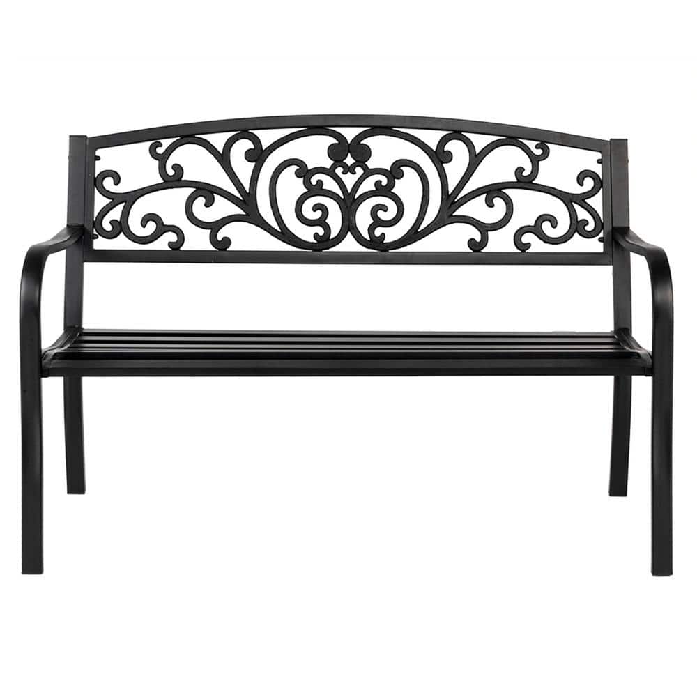 50 in. 2-Person Metal Outdoor Bench