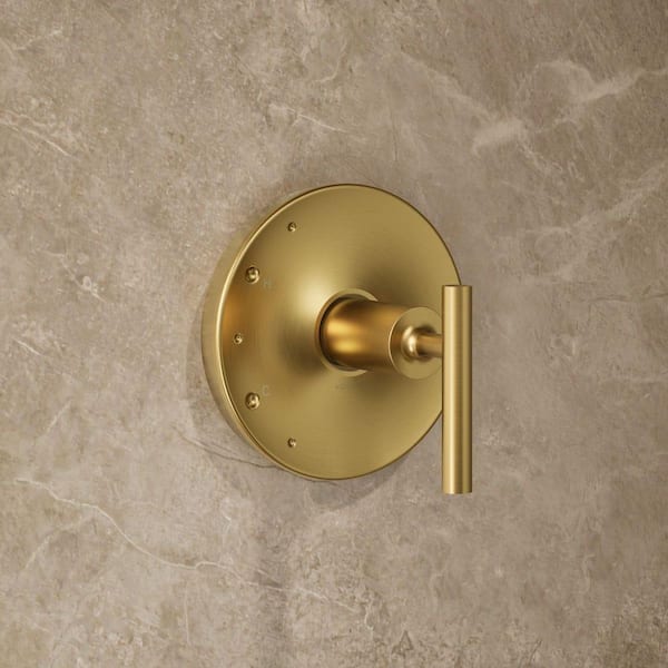 Purist 1-Handle Wall Mount Shower Trim in Vibrant Brushed Moderne Brass (Valve Not Included)
