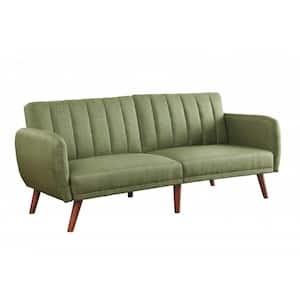Amelia 76-in Rolled Arm Linen Rectangle Nailhead Trim Sofa in Green
