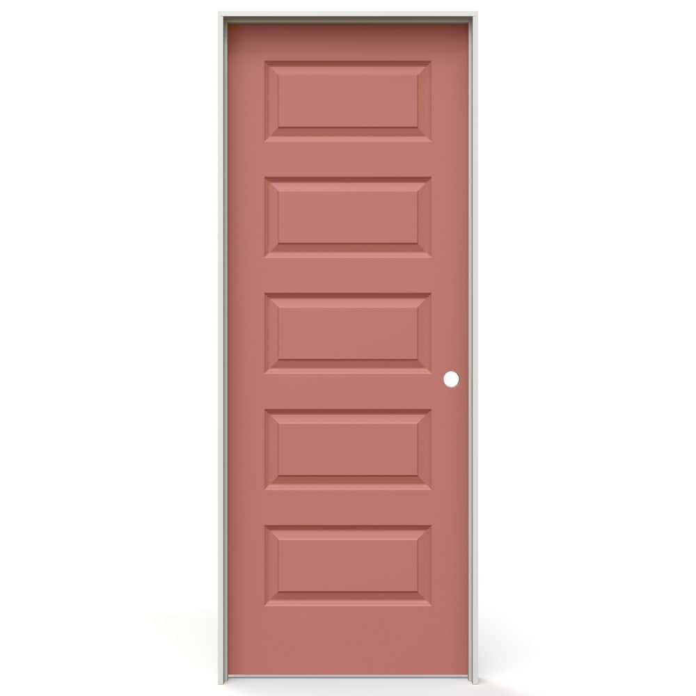 30 in. x 80 in. Rockport 5 Panel Left-Handed Solid Core Sunset Quartz Molded Composite Single Prehung Interior Door price history on PriceWatchPro