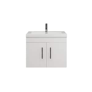 Elsa 29.53 in. W x 19.50 in. D x 22.05 in. H Bathroom Vanity in High Gloss White with White Acrylic Top