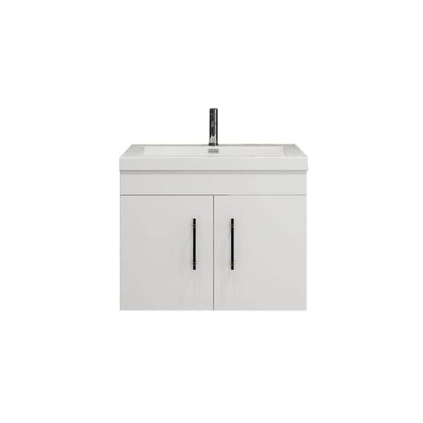 Moreno Bath Elsa 29.53 in. W x 19.50 in. D x 22.05 in. H Bathroom Vanity in High Gloss White with White Acrylic Top