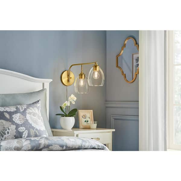 Iler 6.125 in. 2-Light Aged Brass Wall Sconce
