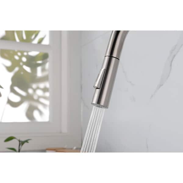 Single Handle Pull Down Kitchen Faucet with 360° Swivel High Arc Spout, 2-Spray Kitchen Sink Faucet