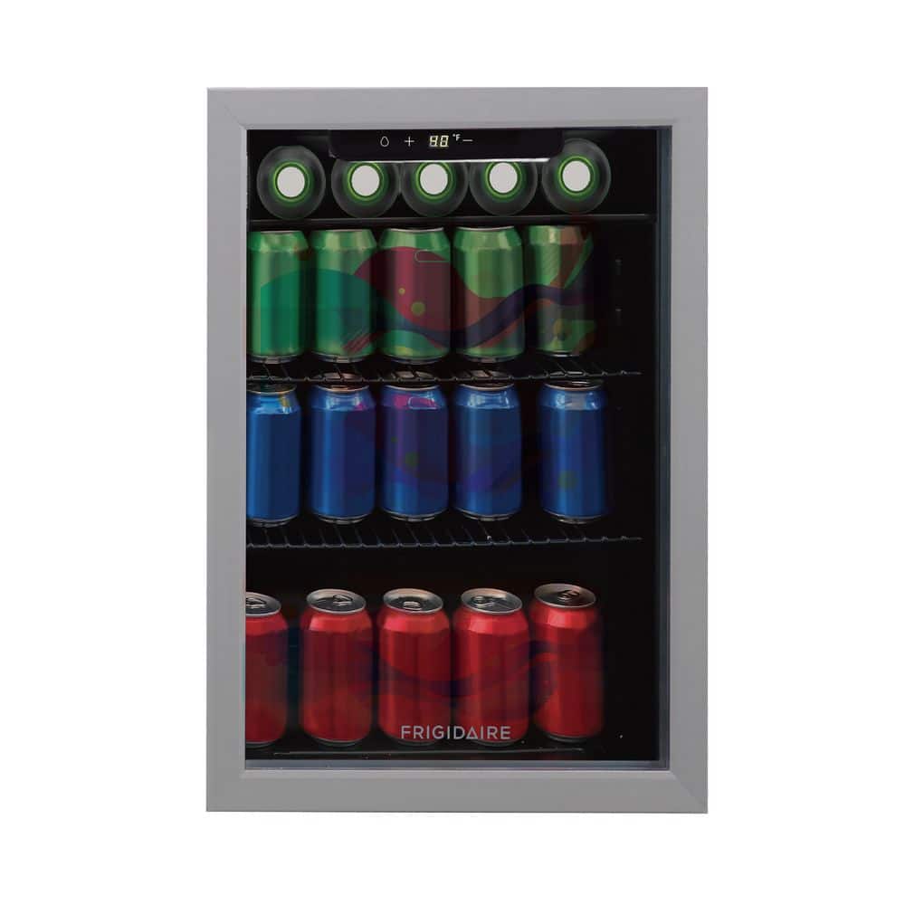 2.6 cu. ft. 17.5 in. Retro Mini Refrigerator that fits 88-Can or 25-Wine Bottle in Stainless Steel