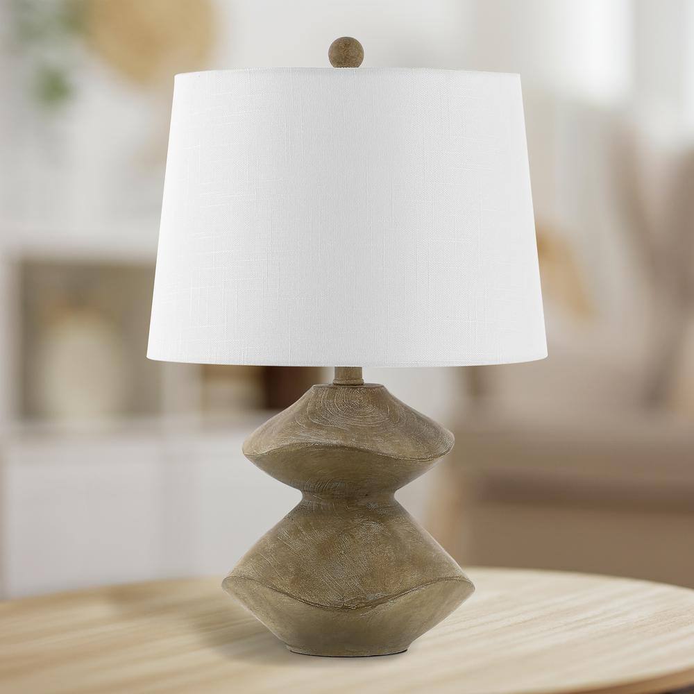 Rustic Brown Iron Abstract Table Lamp with Empire Shade