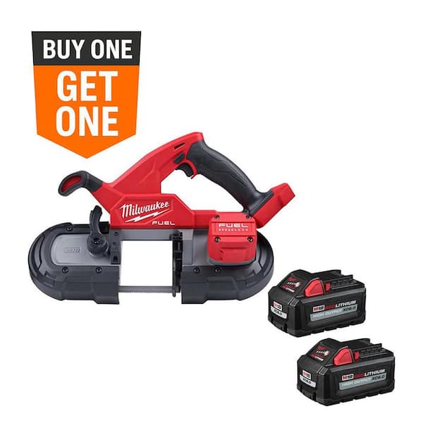 M18 FUEL 18V Lith-Ion Brushless Cordless Compact Bandsaw w/ (2) High Output 6.0 Ah Battery Pack