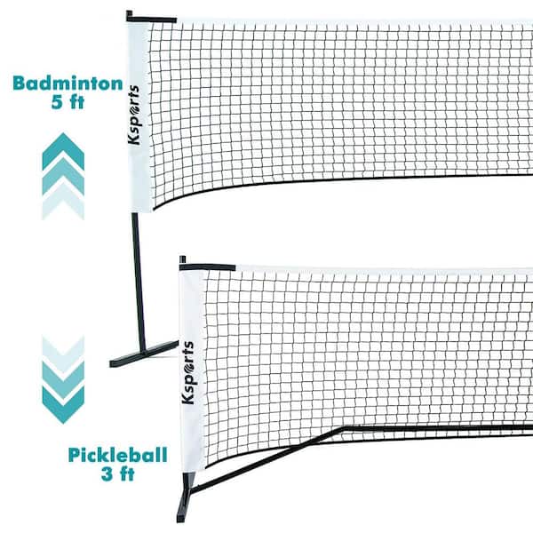 264 in. W x 36 in. H White Pickleball Net with LED Shuttlecock, Carry Bag and 2 Game Balls