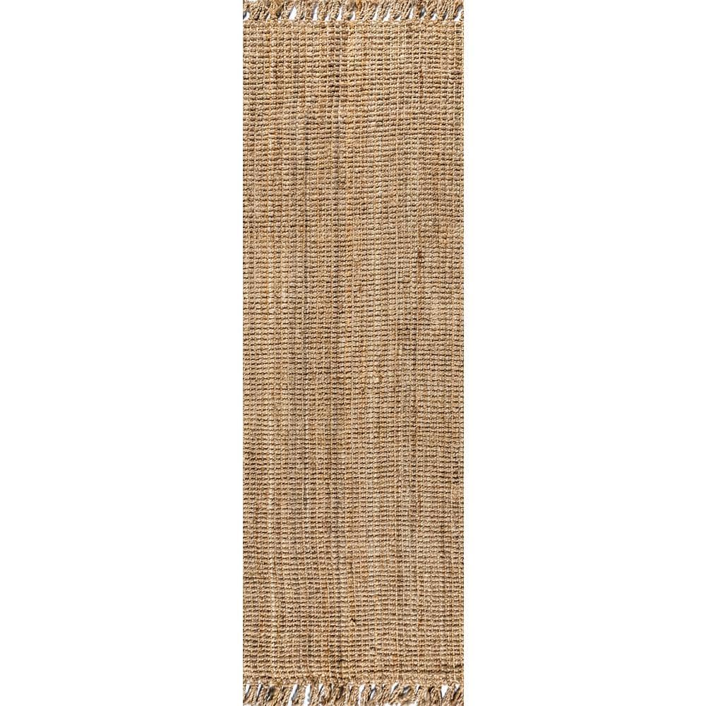 JONATHAN Y Pata Hand Woven Chunky Jute with Fringe Natural 2 ft. x 16