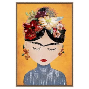 "Frida (Yellow Version)" by Treechild 1-Piece Floater Frame Giclee People Canvas Art Print 33 in. x 23 in.