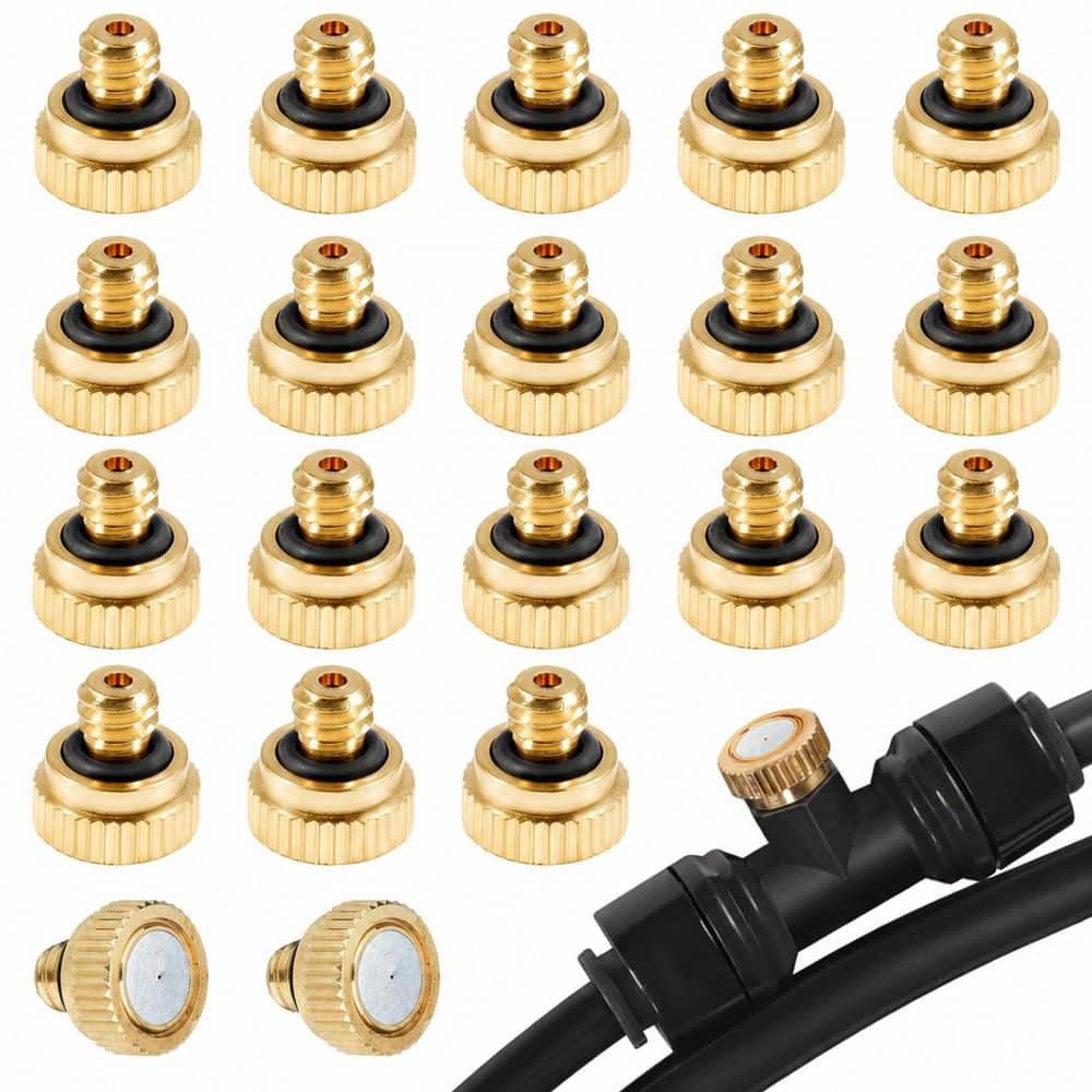 Brass Misting Nozzles 0.012 in Orifice 10/24 UNC Threaded for Garden Cooling, 20-Piece Set price history on PriceWatchPro