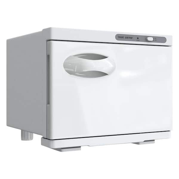Electric Towel Warmer Cabinet in White, 8L Capacity for Spa, Salon, and Home Use with Chrome-Plated Basket