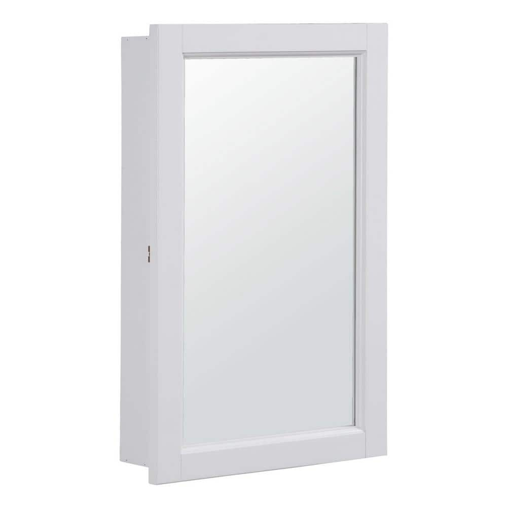 Concord Medicine Cabinet 16-Inch – Durable White Assembled Frame – Bathroom Wall Cabinet with Mirrored Door – 5  X 16  X 26  – Semi-Gloss White Finish – Design House  590505-WHT