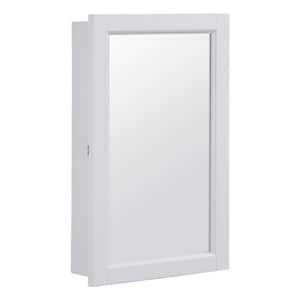 Concord 5 in. x 16 in. x 26 in. Single Door Surface Mount Medicine Cabinet with Mirror in White Gloss