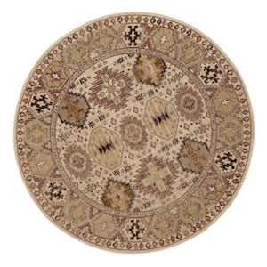 Tristan Vanilla 8 ft. Round Medallion Indoor Area Rug