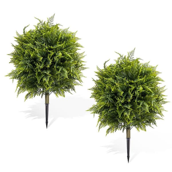 Gravee 90*60cm 2 Pack Artificial Topiary Ball Trees with Ground