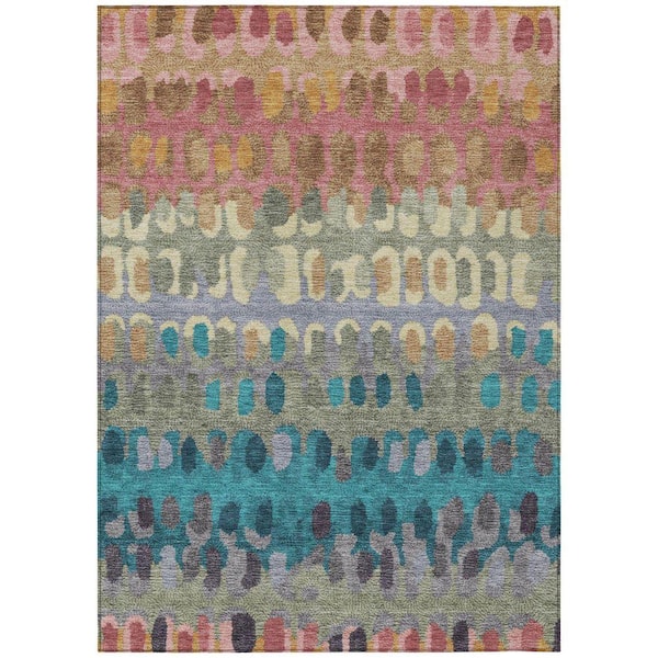 Chantille Machine Washable Indoor/Outdoor Abstract ACN2529 Blush 5 ft. x 7 ft. 6 in. Area Rug