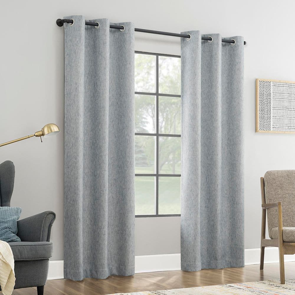 Aldwin Washed Blue Polyester 40 in. W x 63 in. L Grommet 100% Blackout Curtain (Single Panel) price history on PriceWatchPro