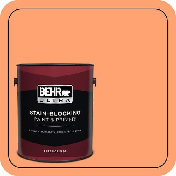 BEHR ULTRA 1 gal. #P210-5 Cheerful Tangerine Flat Exterior Paint & Primer