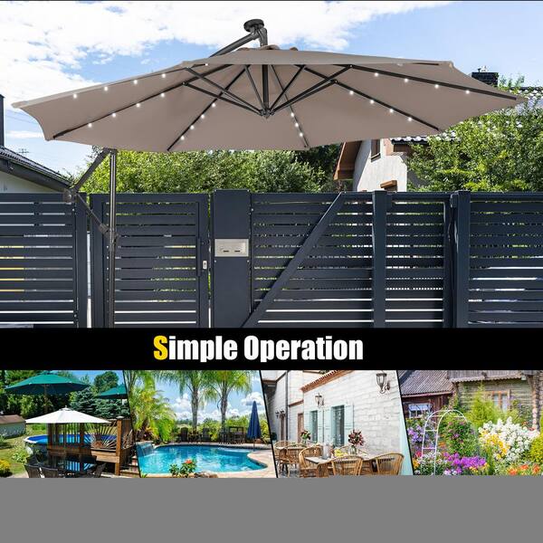big lots offset patio umbrella Garden Winds Replacement Canopy Top Cover for the Solar 11' x 8' Offset Umbrella