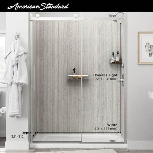 American Standard Passage Corner Shower Shelf in Brushed Metal