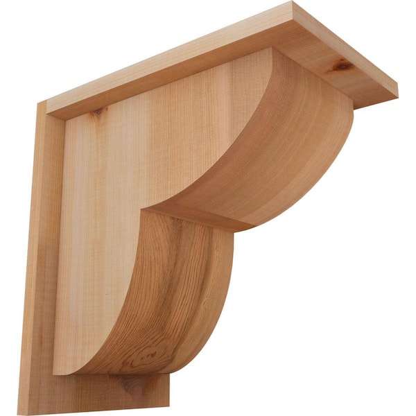 Ekena Millwork 7-1/2 in. x 12 in. x 12 in. Western Red Cedar Crestline Smooth Corbel with Backplate