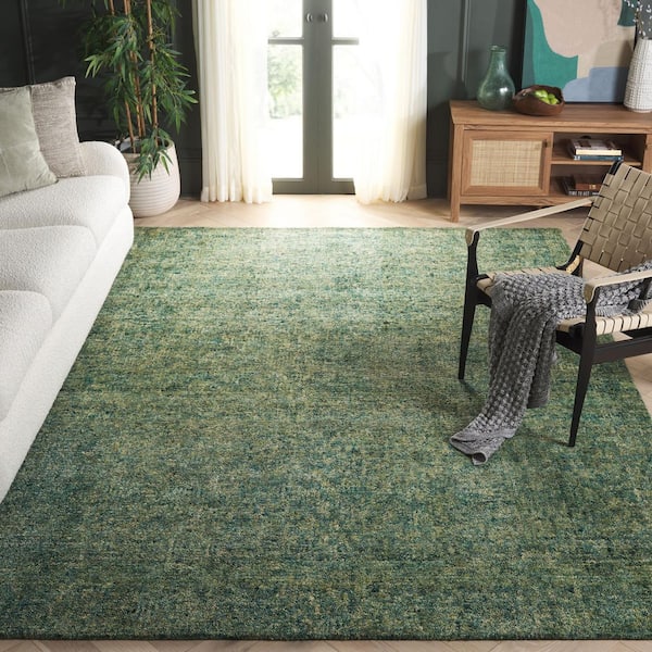 SAFAVIEH Gabbeh 8 ft. x 10 ft. Green Solid Area Rug GAB101Y-8