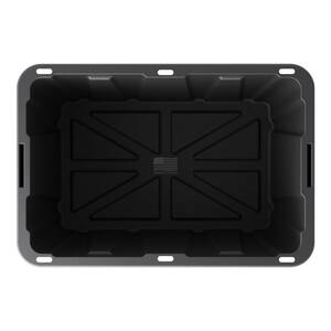 HDX 27 gal. Tough Storage Tote in Black and Army Green Combo - The Home ...