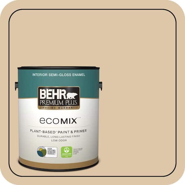 1 gal. #PPU4-13 Sand Motif Semi-Gloss Enamel EcoMix Plant-Based Interior Paint & Primer
