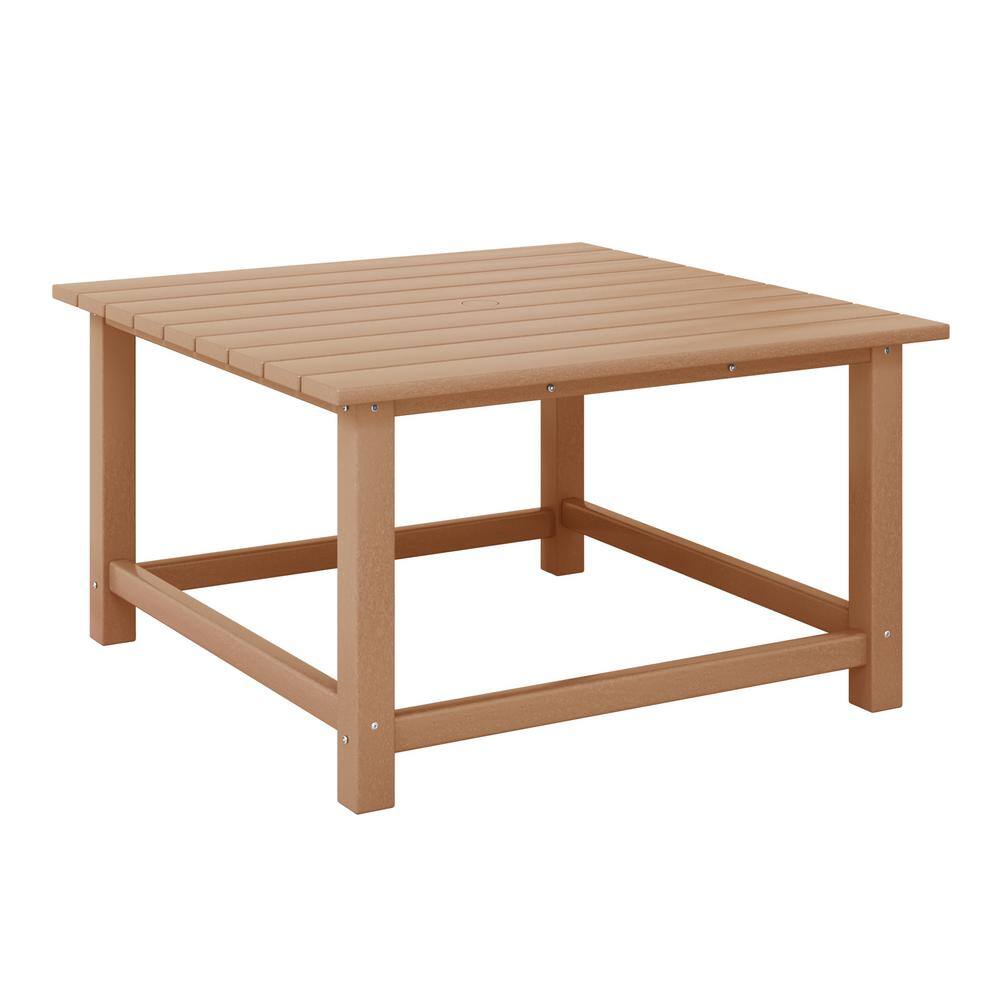 Laguna Outdoor Patio All Weather 31 in. Square HDPE Plastic Conversation Coffee Table in Teak price history on PriceWatchPro